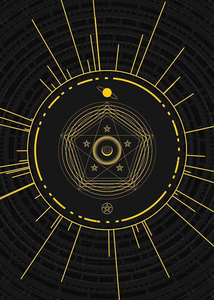 Gold Sacred Geometry Glyph