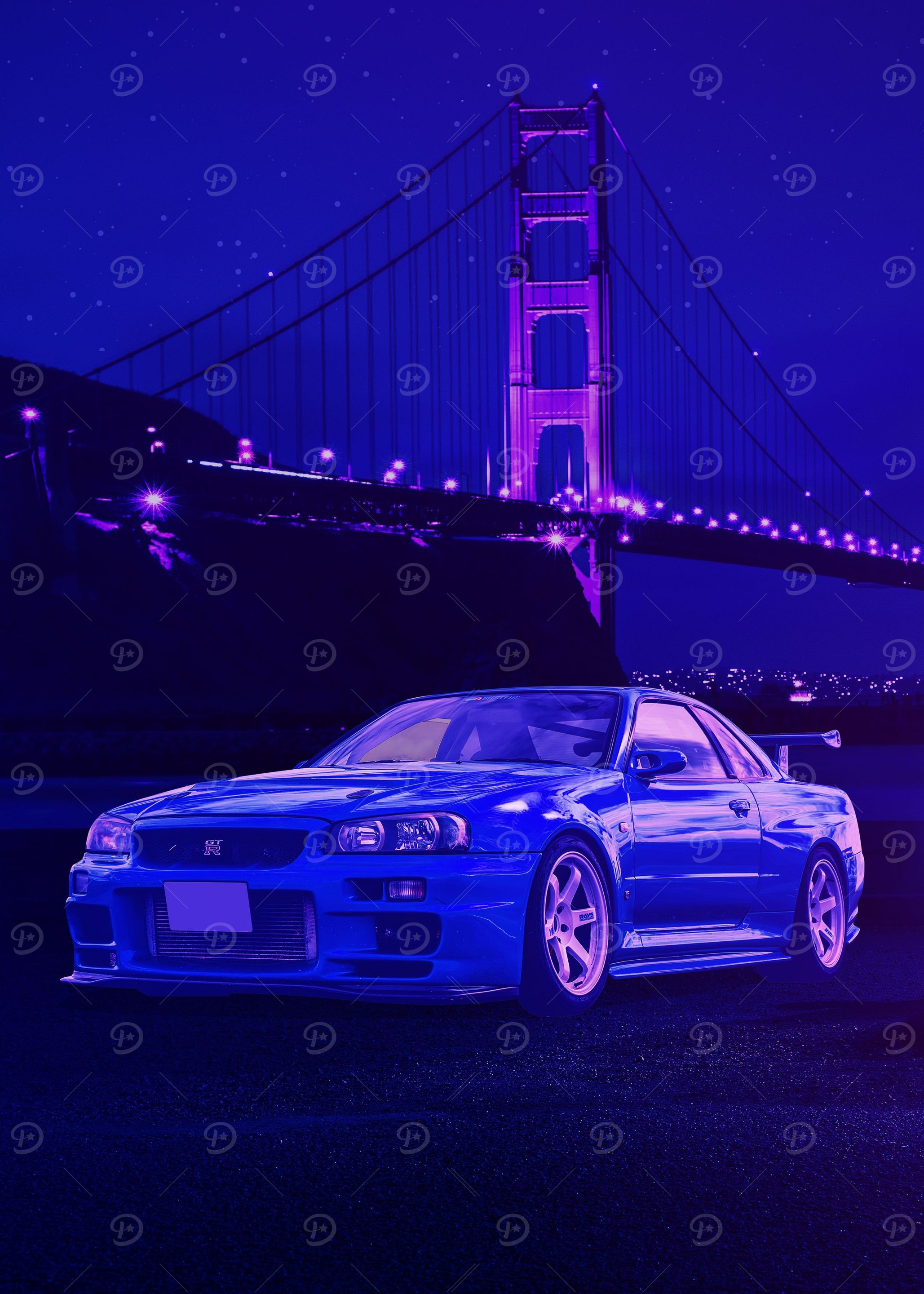 CARS NISSAN GTR R34 RETRO