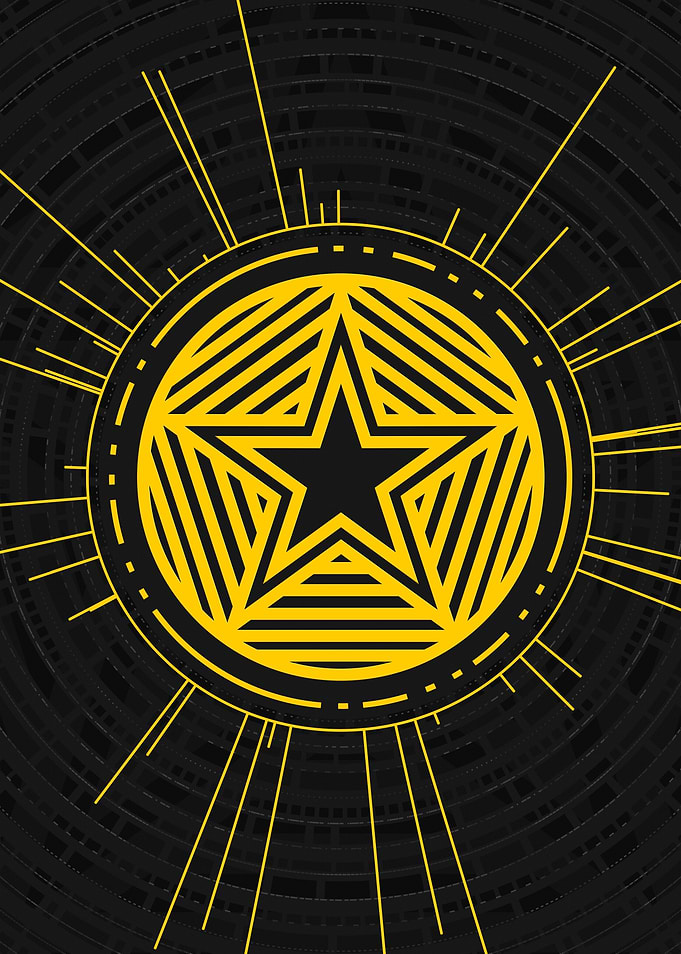 Gold Sacred Geometry Glyph