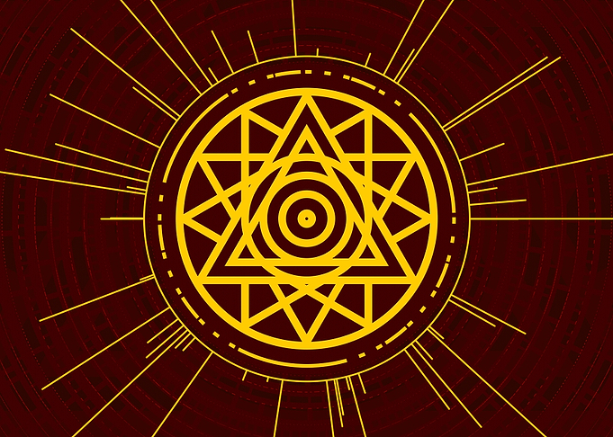 Gold Geometric Glyph Sign