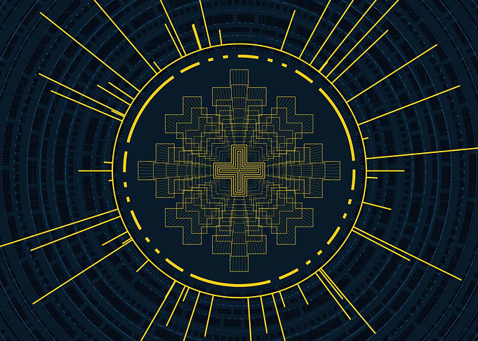 Gold Sacred Geometry Glyph