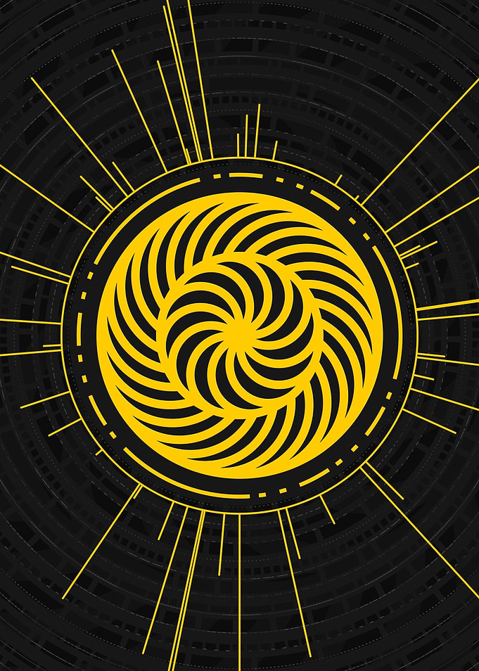 Gold Sacred Geometry Glyph