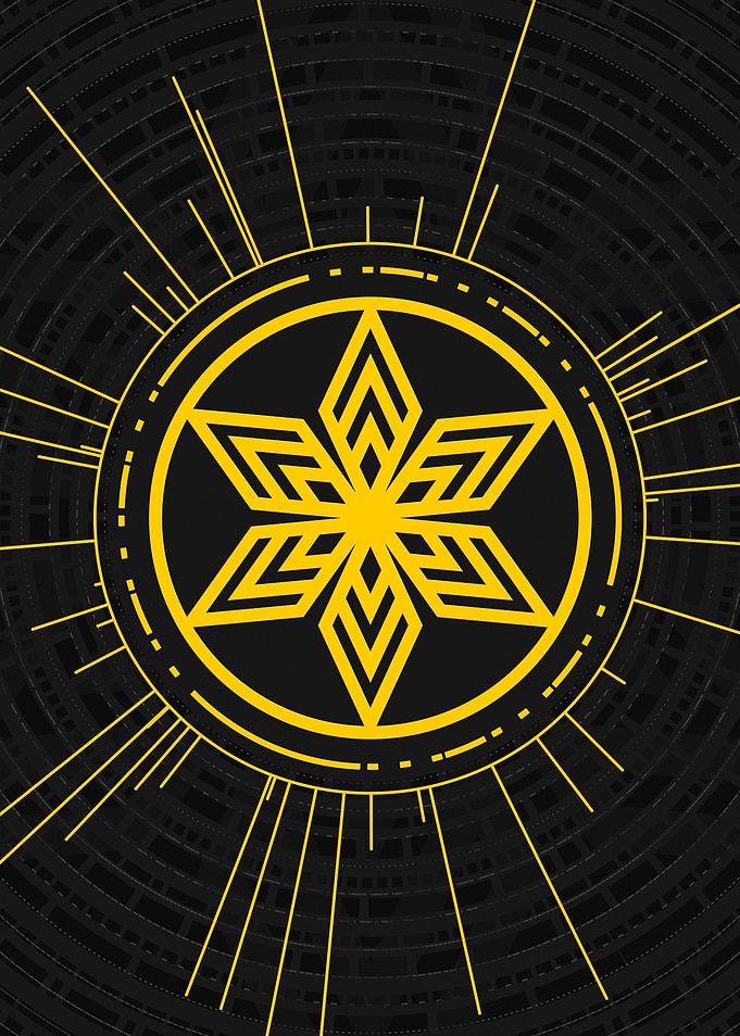 Yellow Glyph Mandala Rune