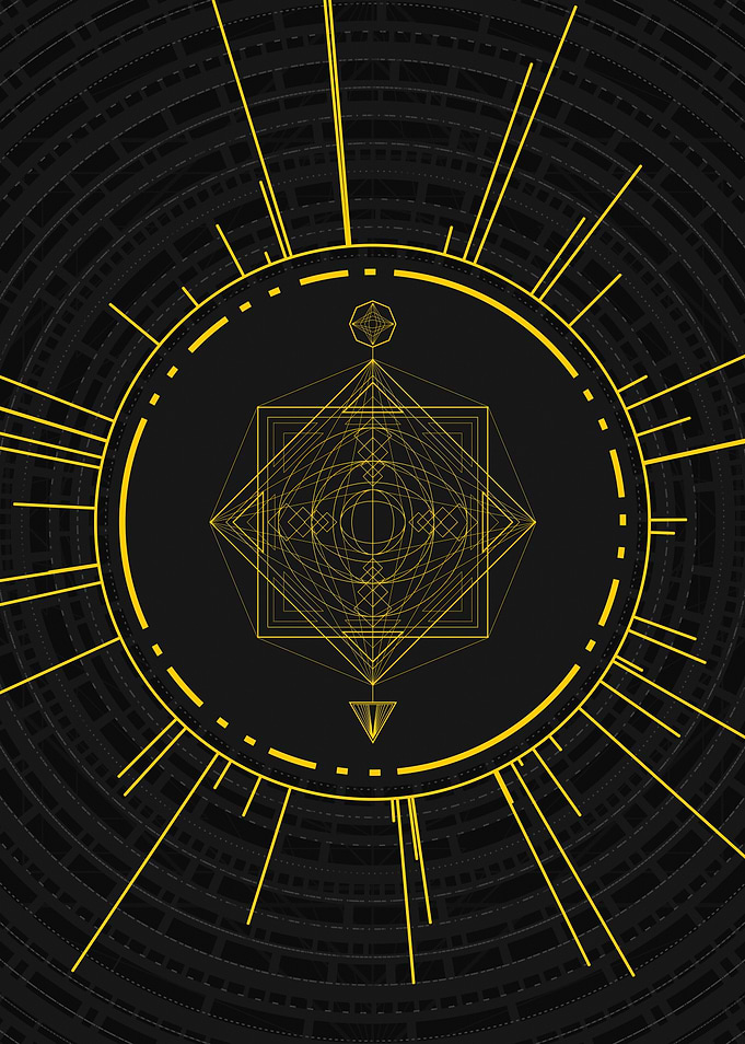 Gold Geometric Glyph Rune