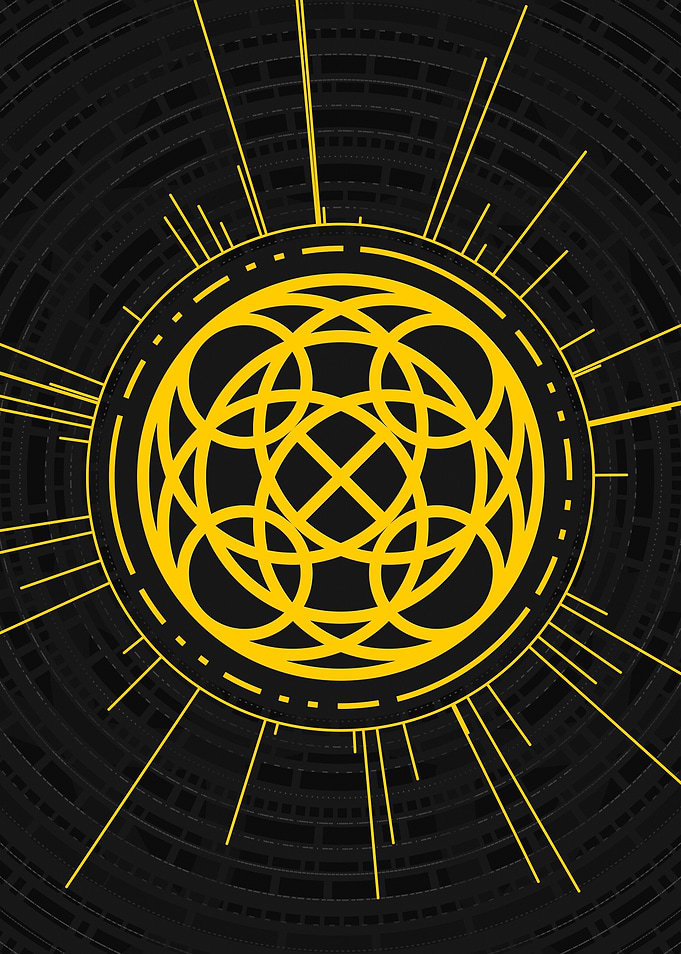 Gold Sacred Geometry Glyph