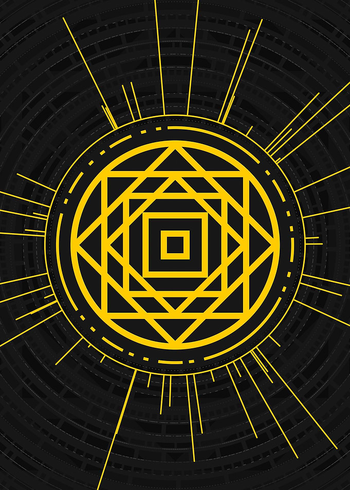 Gold Geometric Glyph Rune