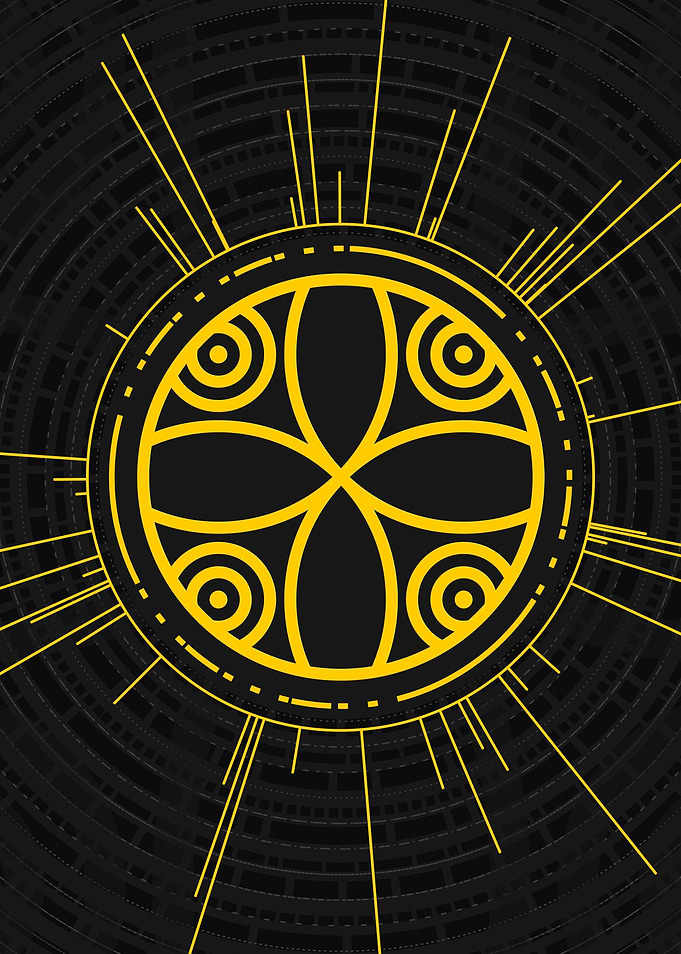 Gold Sacred Geometry Glyph