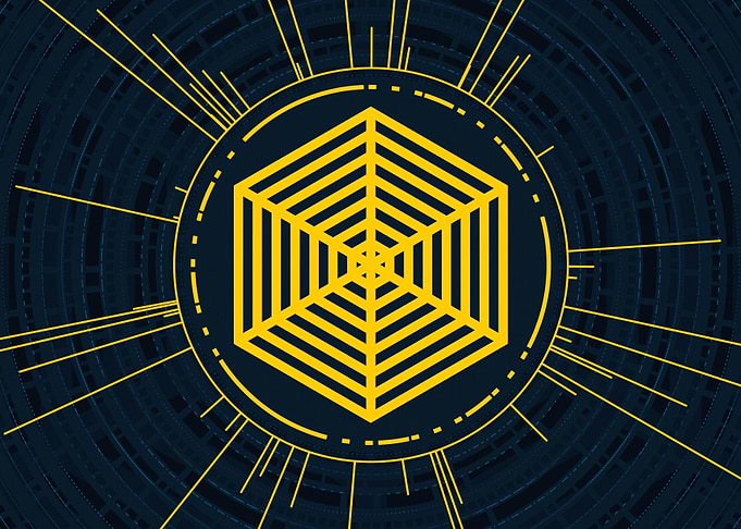 Gold Geometric Glyph Sign