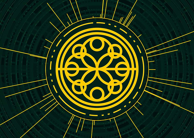 Yellow Glyph Mandala Rune