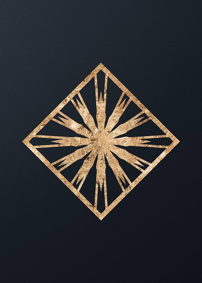 Gold Geometric Glyph Sign