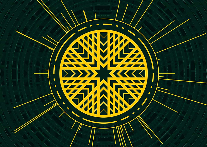 Gold Sacred Geometry Glyph