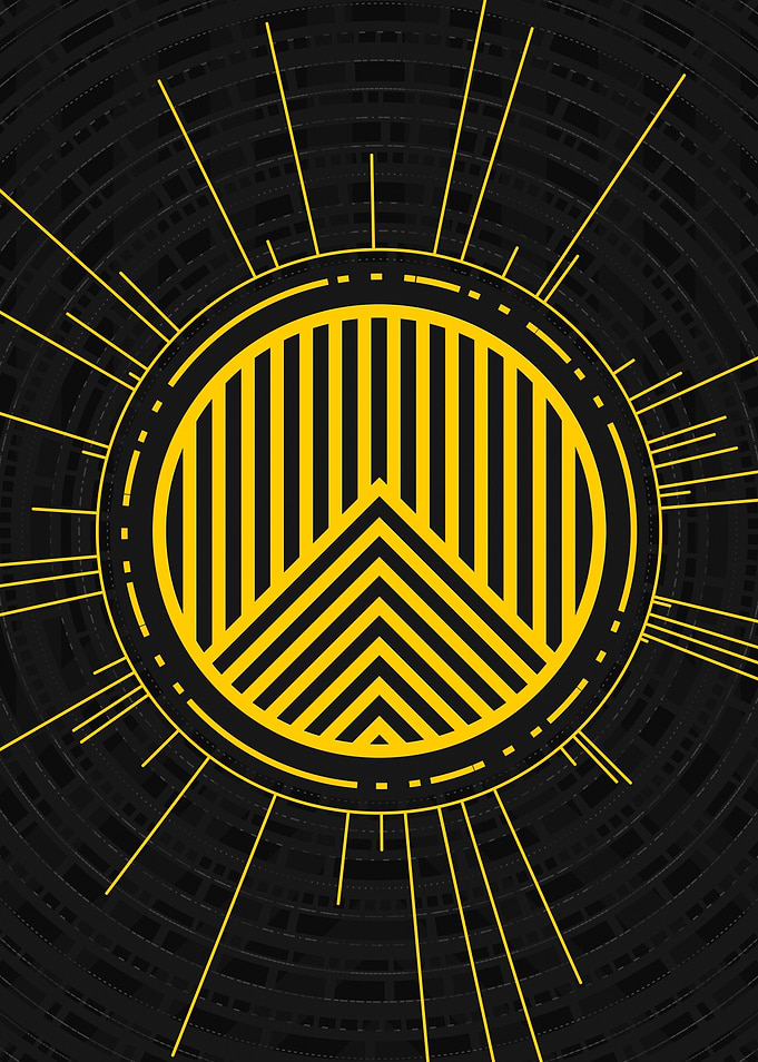 Gold Sacred Geometry Glyph
