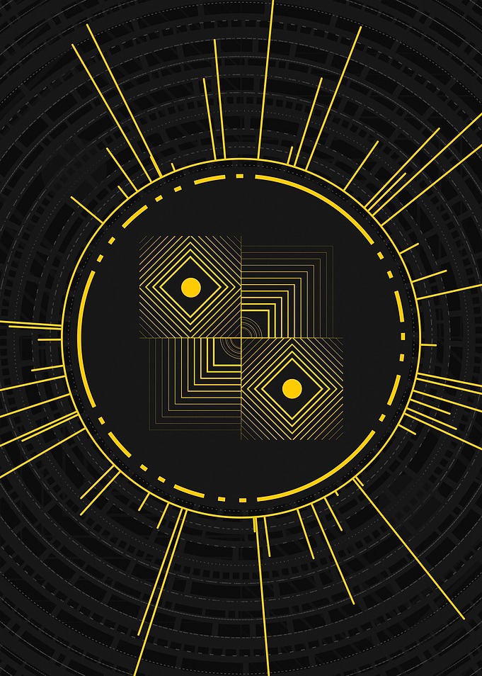 Gold Sacred Geometry Glyph
