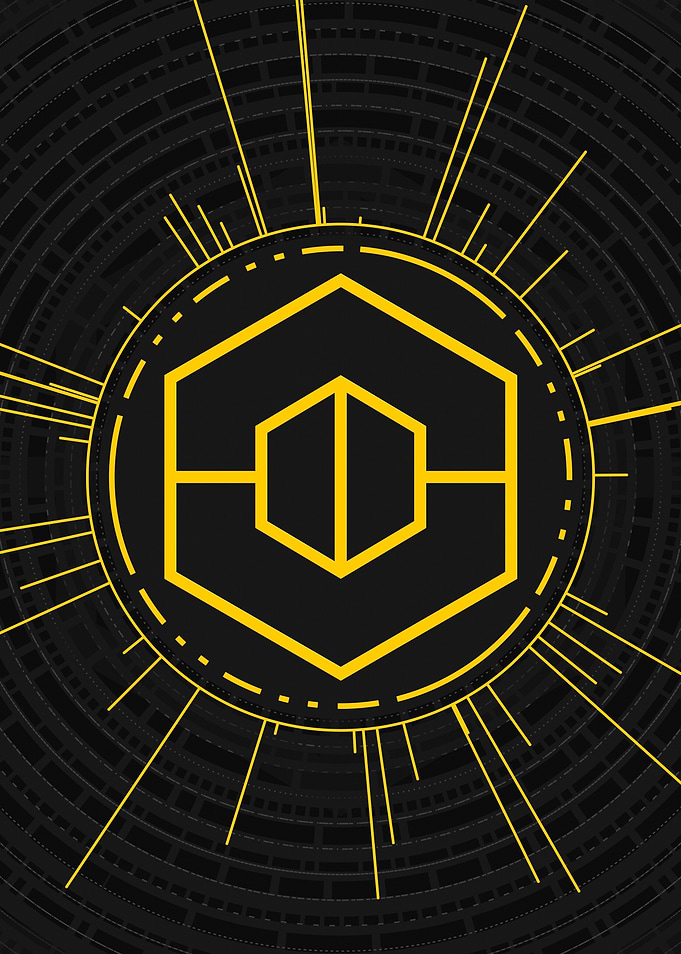 Gold Geometric Glyph Sign