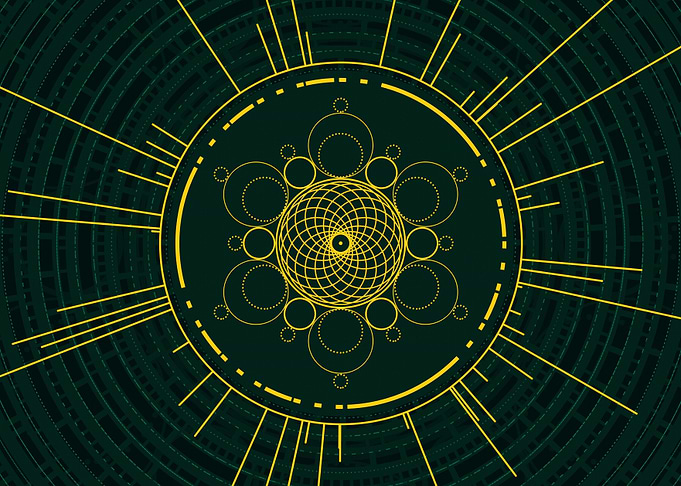 Gold Sacred Geometry Glyph