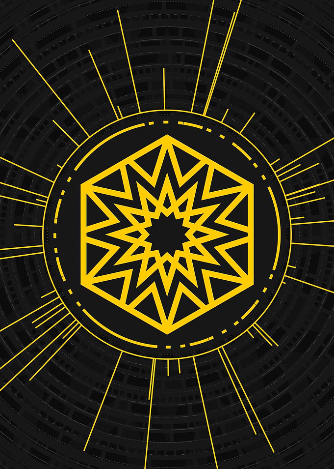 Yellow Glyph Mandala Rune