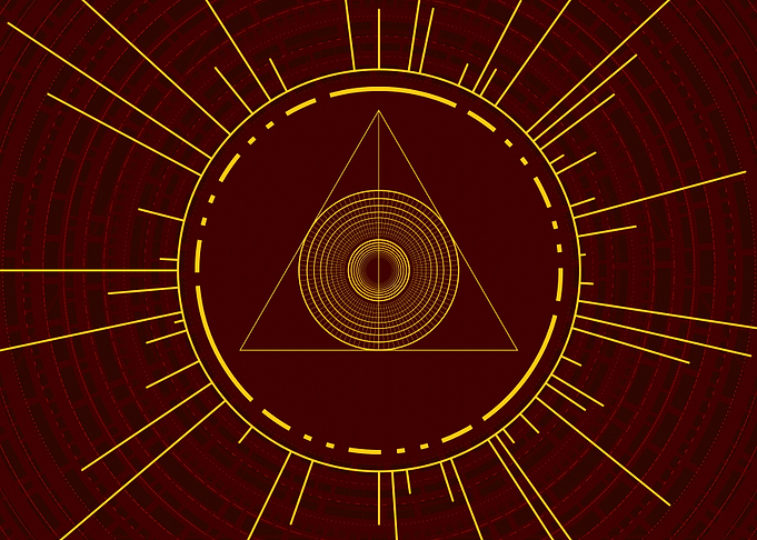 Gold Geometric Glyph Sign