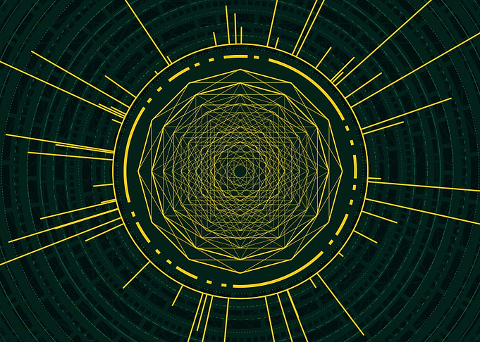 Yellow Glyph Mandala Rune