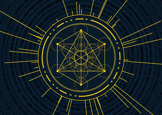 Gold Sacred Geometry Glyph