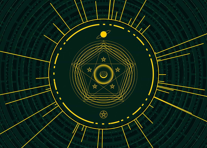 Gold Sacred Geometry Glyph