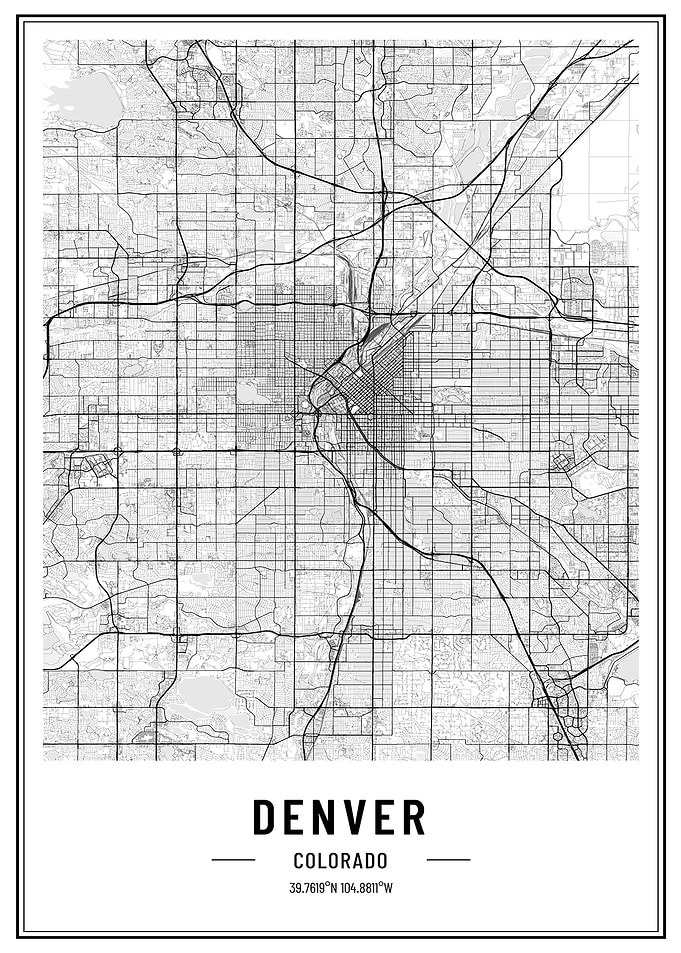 Denver colorado USA map