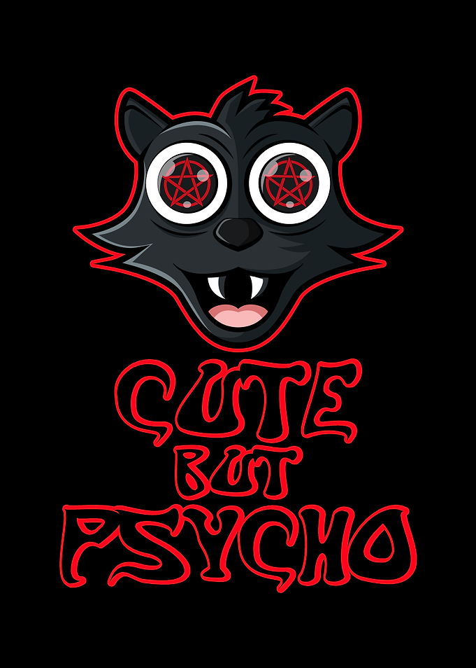 Cute Psycho Black Kitten
