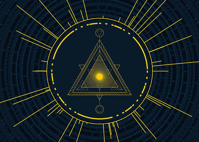 Gold Geometric Glyph Rune