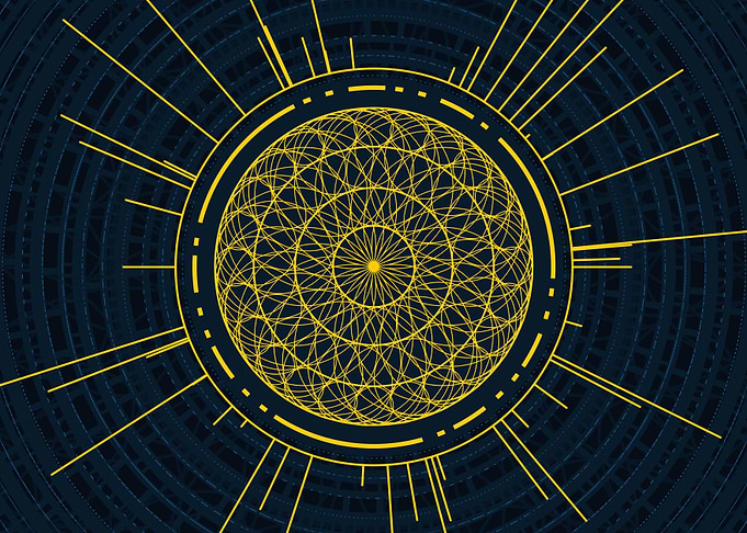 Yellow Glyph Mandala Rune