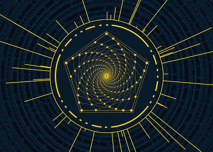 Gold Sacred Geometry Glyph