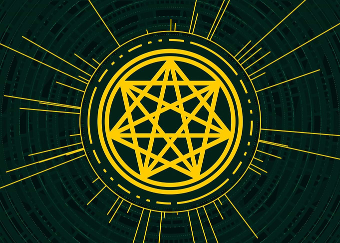 Gold Sacred Geometry Glyph
