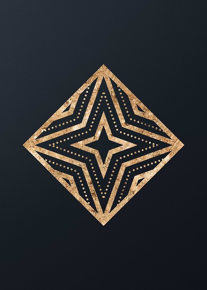 Gold Geometric Glyph Rune