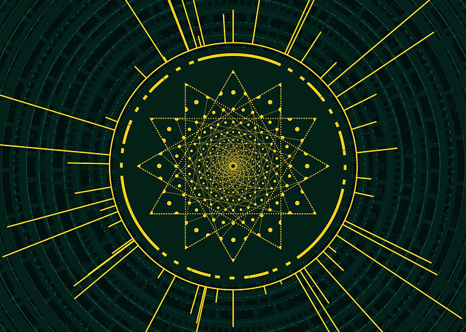 Gold Sacred Geometry Glyph
