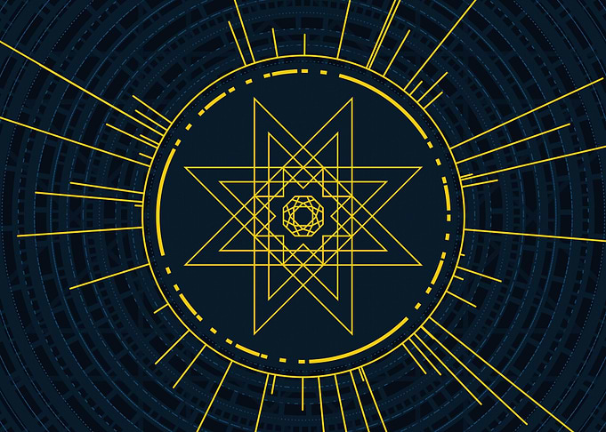 Gold Sacred Geometry Glyph
