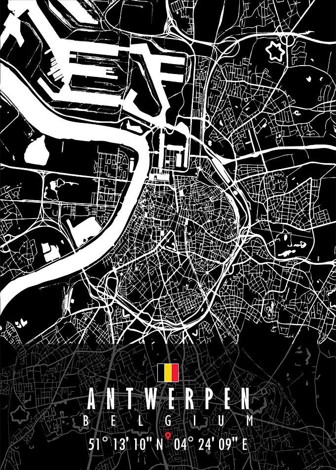 Antwerpen Map Belgium