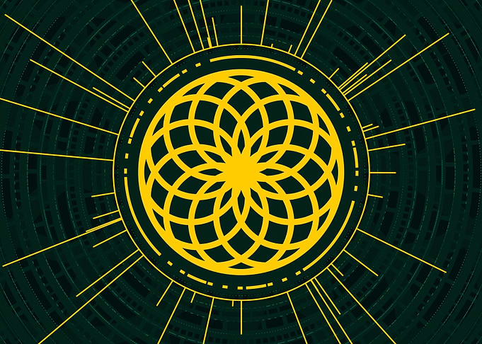 Yellow Glyph Mandala Rune