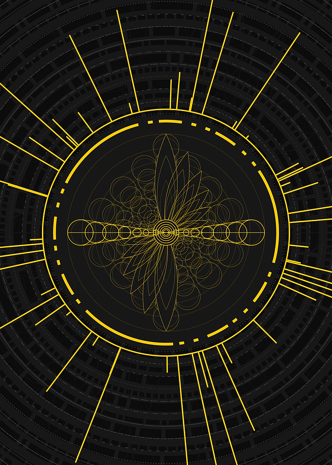 Yellow Glyph Mandala Rune