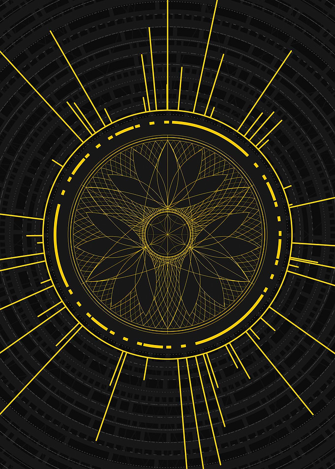 Yellow Glyph Mandala Rune