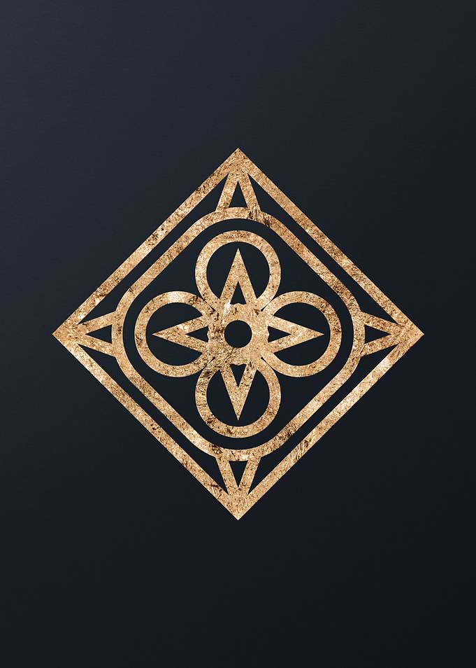 Gold Geometric Glyph Rune