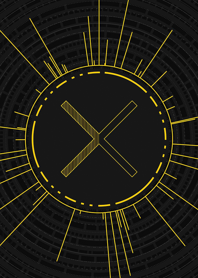 Gold Geometric Glyph Rune