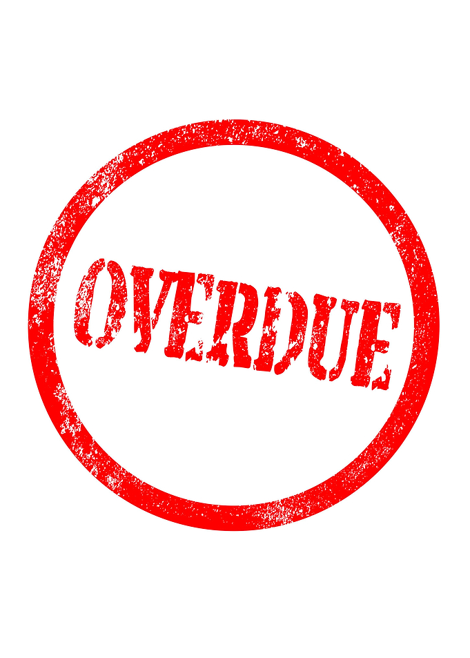 Overdue Rubber Stamp