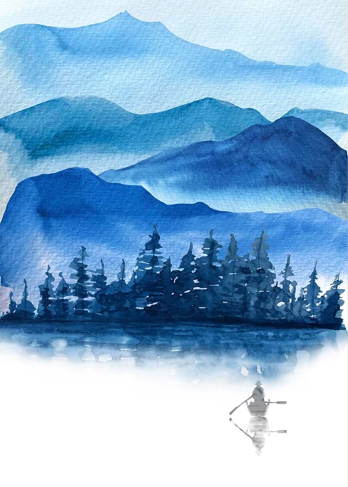 Blue Mountains at lake
