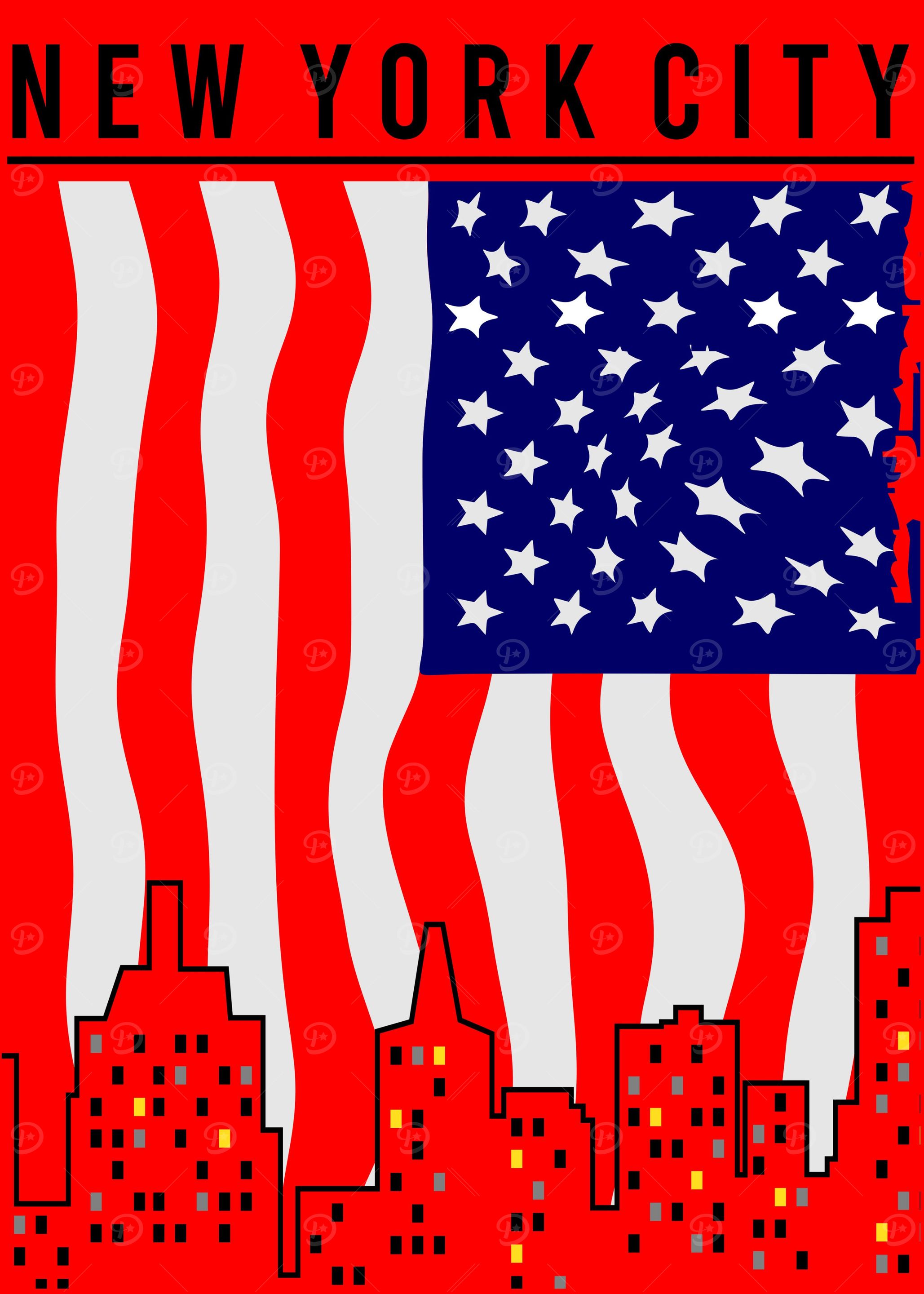 New York City Skyline Flag