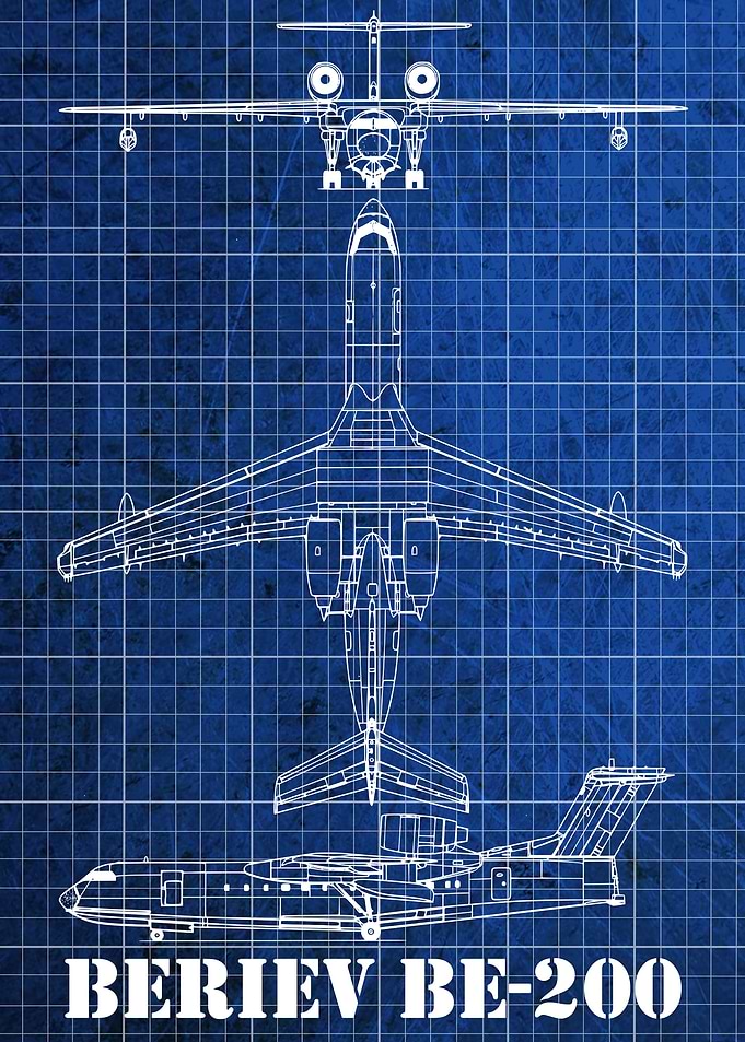 Blueprint of Beriev BE200