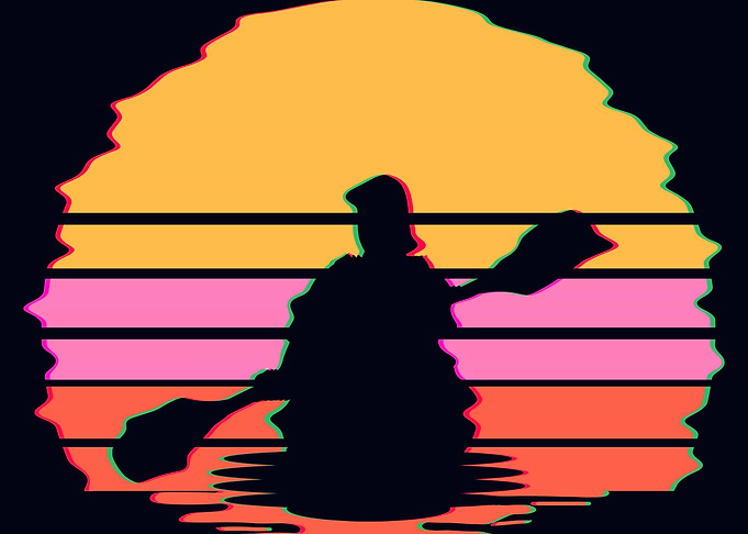 Kayak Canoeing Retro