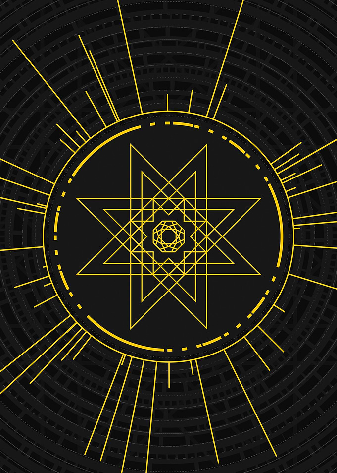 Gold Sacred Geometry Glyph