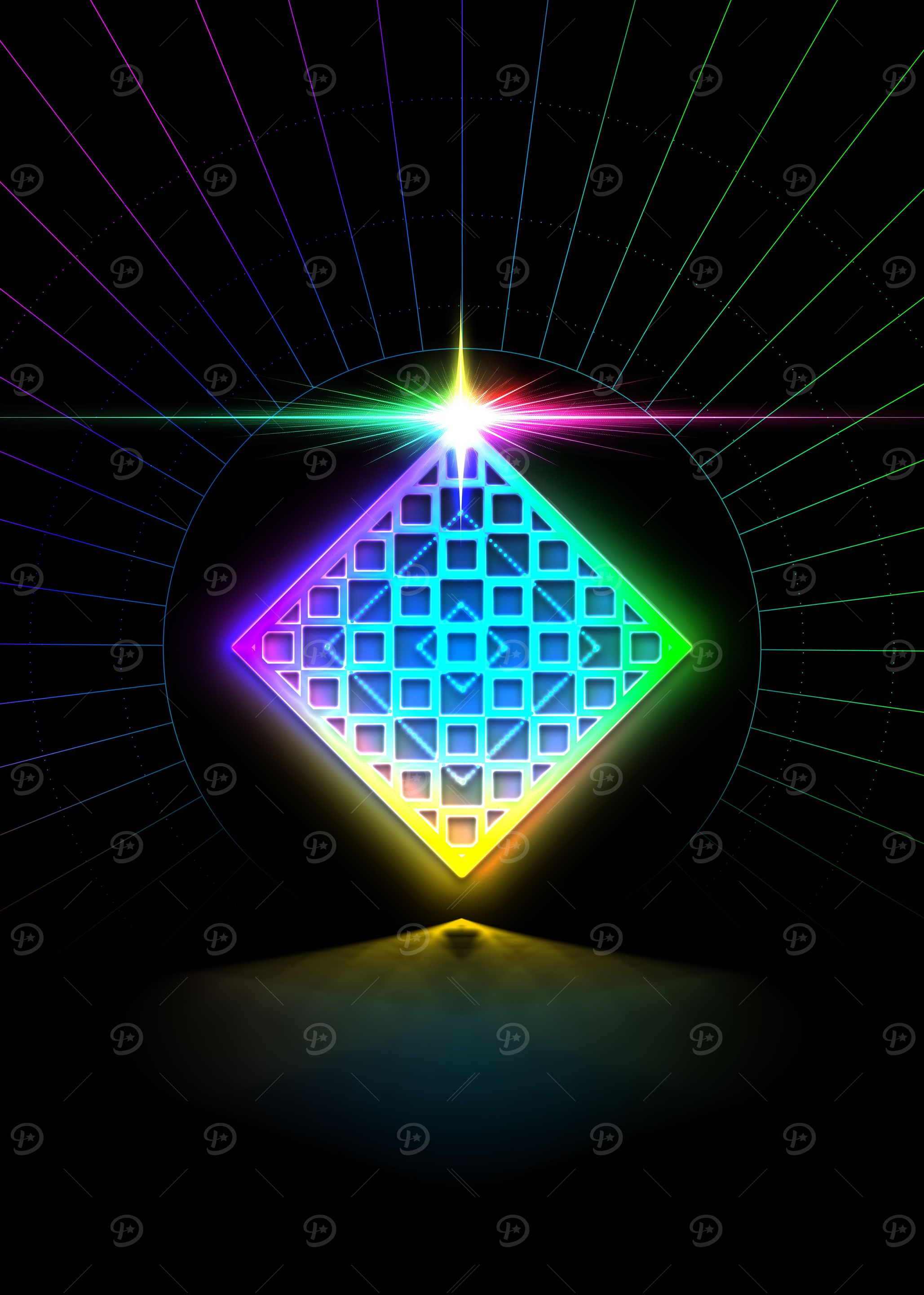 Neon Geometric Glyph Rune