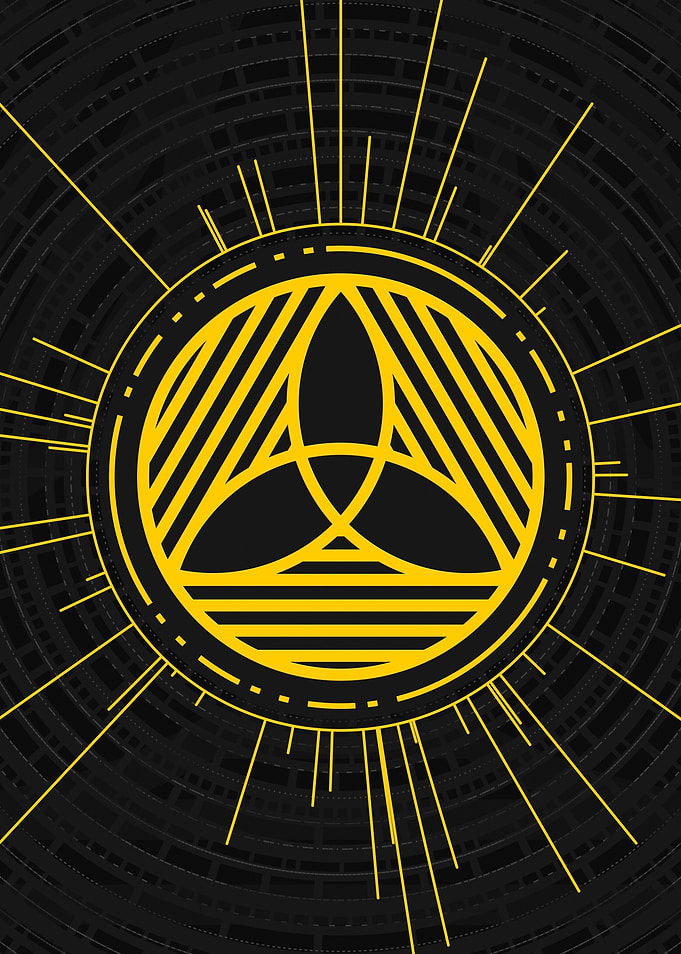 Gold Sacred Geometry Glyph