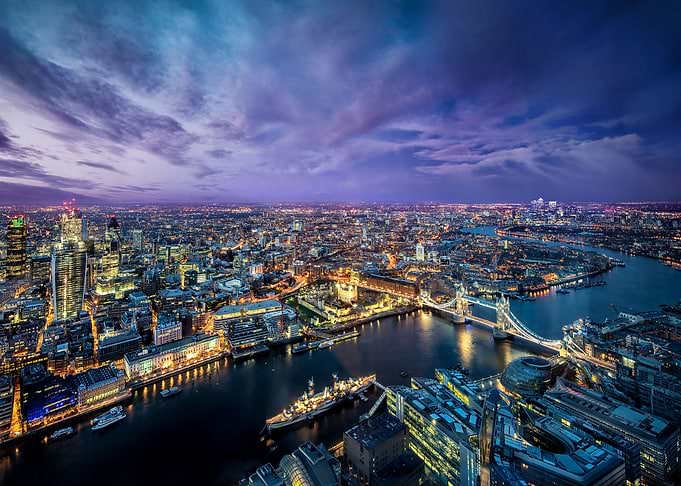 London UK Cityscape night
