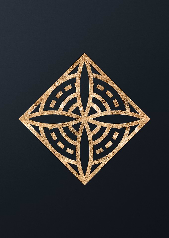 Gold Geometric Glyph Rune