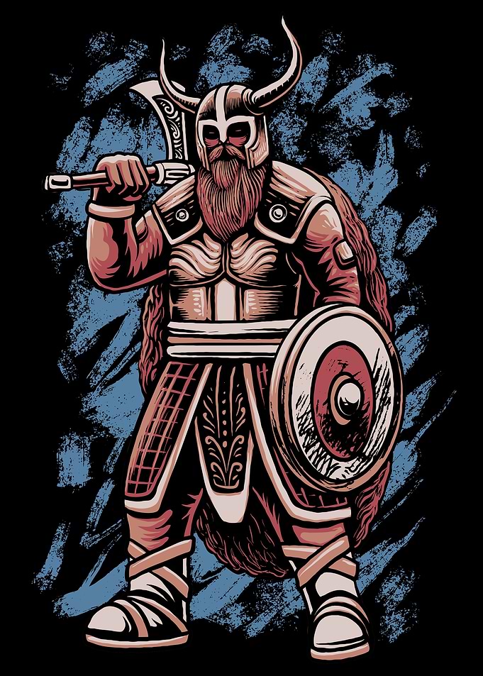 Viking skull head